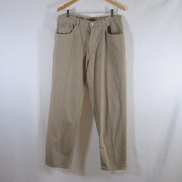 Calvin Klein Denim - Calvin Klein Vintage 36 x 30 Tan Denim Jeans 100% Cotton Pre-worn Good C…